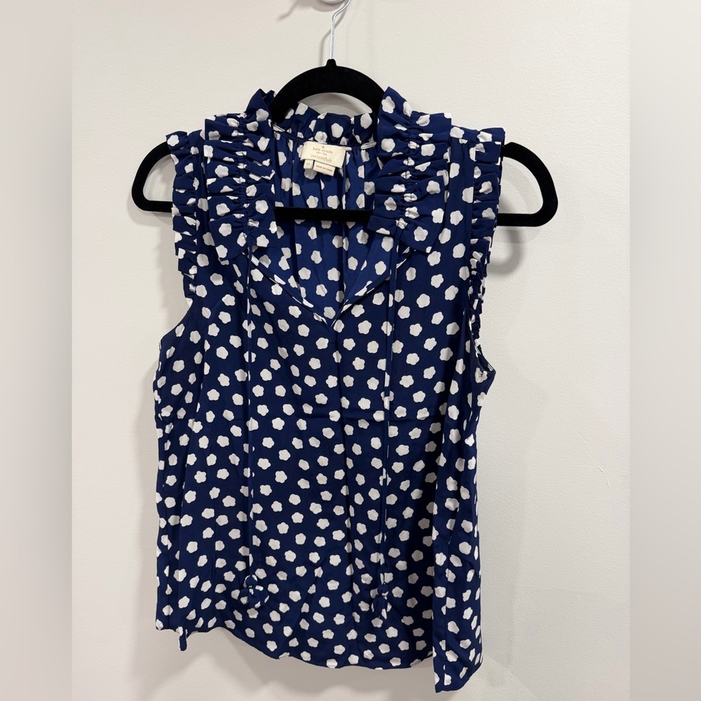 Kate space silk ruffle top with tie